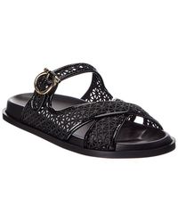 Ferragamo - Cosmy Lace & Leather Sandal - Lyst