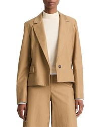 Vince - Cropped Twill Wool-Blend Blazer - Lyst