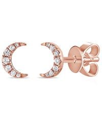 Sabrina Designs - 14k Rose Gold 0.07 Ct. Tw. Diamond Moon Studs - Lyst