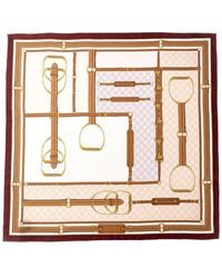 Gucci - Horsebit & Gg Print Silk Scarf - Lyst
