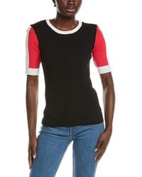 Tahari - Elbow Sleeve Colorblock Rib Pullover - Lyst