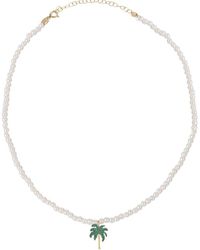 Gabi Rielle Love Is Declared 14k Over Silver 2mm Pearl Crystal Tropic Sunset Choker Necklace - Metallic