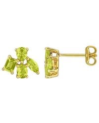 Rina Limor - 1.42 Ct. Tw. Peridot Floral Stud Earrings - Lyst
