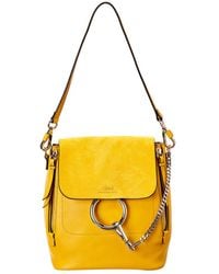Chloé Faye Small Leather & Suede Backpack - Yellow