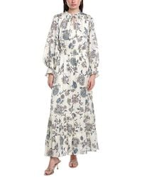 Vince Camuto - V-Neck Long Sleeve Maxi Dress - Lyst