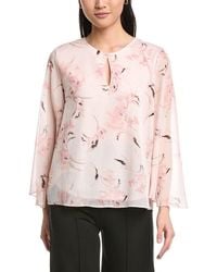 Anne Klein - Keyhole Front Blouse - Lyst
