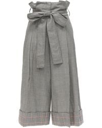 McQueen - Checked Wool Paperbag Waist Cuffed Pant, Size It (Authentic Pre-Loved) - Lyst