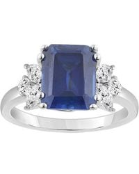 Brilliant Bloom - 14K.80 Ct. Tw. Lab-Grown Diamond & Sapphire Ring - Lyst