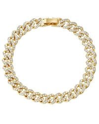 Adornia - Plated Cz 8Mm Crystal Curb Chain Bracelet - Lyst