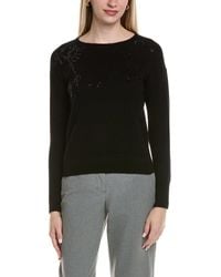 Sofiacashmere - Bow Embellishment Wool & Cashmere-Blend Sweater - Lyst