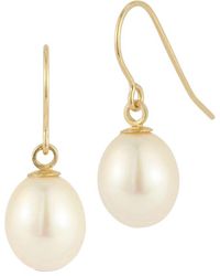 Ember Fine Jewelry - 14k 10mm Pearl Drop Earrings - Lyst