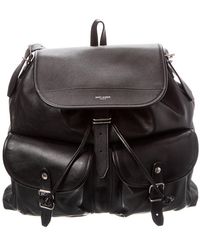 Saint Laurent - Logo Leather Backpack - Lyst