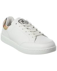 Burberry - Check Leather Set Sneaker - Lyst