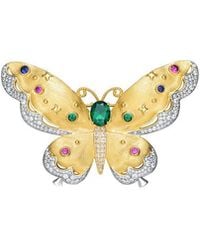 Rachel Glauber - Two-tone Plated Cz Pin - Lyst