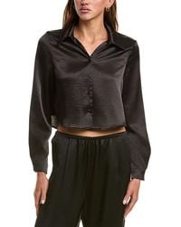 LUXE ALWAYS - Satin Crop Blouse - Lyst