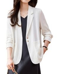 Olivia Taylor - Linen-Blend Blazer - Lyst