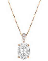 Diana M. Jewels - Diana M. 14K Rose 10.25 Ct. Tw. Lab-Grown Diamond Pendant Necklace - Lyst