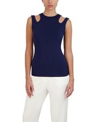 BCBGMAXAZRIA - Womens Fitted Top Shoulder Cut Out Crew Neck Shirt - Lyst