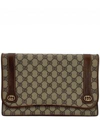 Gucci - Brown Cotton Clutch (authentic Pre-loved) - Lyst