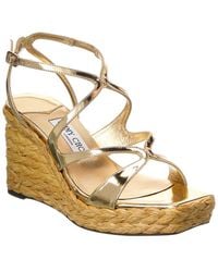 Jimmy Choo - Ayla 85 Leather Wedge Sandal - Lyst