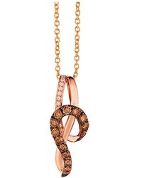 Le Vian - Le Vian Chocolate & Strawberry 14k Rose Gold 0.43 Ct. Tw. Diamond Pendant Necklace - Lyst