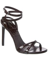 Michael Kors - Chrissy Runway Croc-Embossed Leather Sandal - Lyst