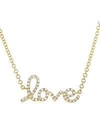 Sabrina Designs - 14k 0.11 Ct. Tw. Diamond Love Necklace - Lyst