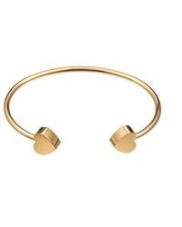 Eye Candy LA - Luxe Collection 14k Plated Double Heart Cuff Bracelet - Lyst