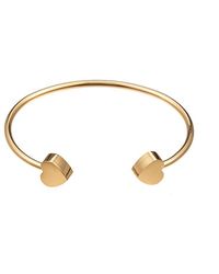 Eye Candy LA - Luxe Collection 14k Plated Double Heart Cuff Bracelet - Lyst