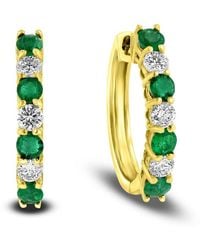 LEVARON - 14K 1.15 Ct. Tw. Diamond & Emerald Earrings - Lyst