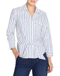 NIC+ZOE - Striped Iconic Tie Front Shirt - Lyst