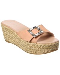 Stuart Weitzman - June 75 Suede Wedge Slide - Lyst