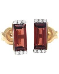 Gemstones - Bar 14K 1.54 Ct. Tw. Diamond & Garnet Earrings - Lyst