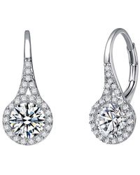 Rachel Glauber - Rhodium Plated Cz Studs - Lyst
