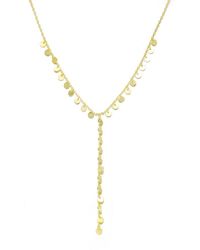 Rachel Glauber 14k Plated Y Necklace - Metallic