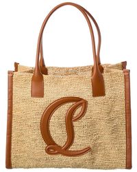 Christian Louboutin - By My Side Large Raffia & Leather Tote - Lyst