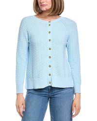 Hannah Rose - Button Arrow Stitch Reversible Cashmere-Blend Cardigan - Lyst