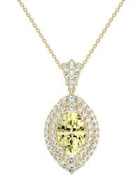 Lab Grown Diamonds - 14K 3.25 Ct. Tw. Lab-Grown Diamond Halo Pendant - Lyst