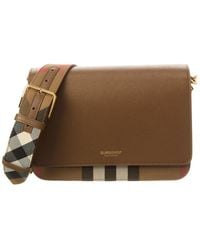 Burberry - Check Canvas & Leather Shoulder Bag - Lyst