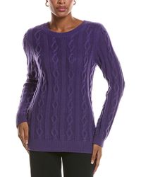 St. John - Cable Knit Cashmere-Blend Sweater - Lyst