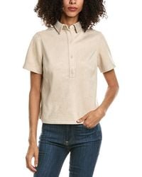 Max Studio - Short Sleeve Collared Top - Lyst