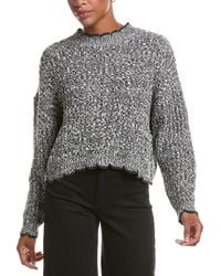 Autumn Cashmere - Tipped Ladder Stitch Crewneck Sweater - Lyst