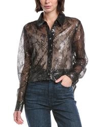 7 For All Mankind - Sheer Lace Shirt - Lyst