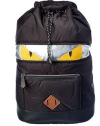 Fendi Bug Eyes Nylon & Leather Backpack - Black