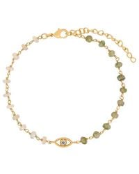 Karma and Luck - Plated Emerald/ Opal Cz Beaded Bracelet - Lyst