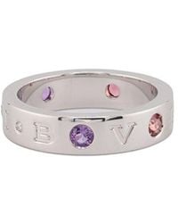 BVLGARI - 18K 0.15 Ct. Tw. Diamond & Amethyst Ring - Lyst