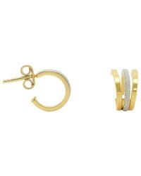 Maitre De Diamant - 18K Triple Curve Stardust Hoop Earrings - Lyst