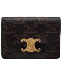Celine - Triomphe Canvas & Leather Card Holder - Lyst