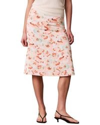 Calvin Klein - Matte Satin Midi Skirt - Lyst