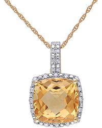 Rina Limor - 10k 4.10 Ct. Tw. Diamond & Citrine Pendant Necklace - Lyst